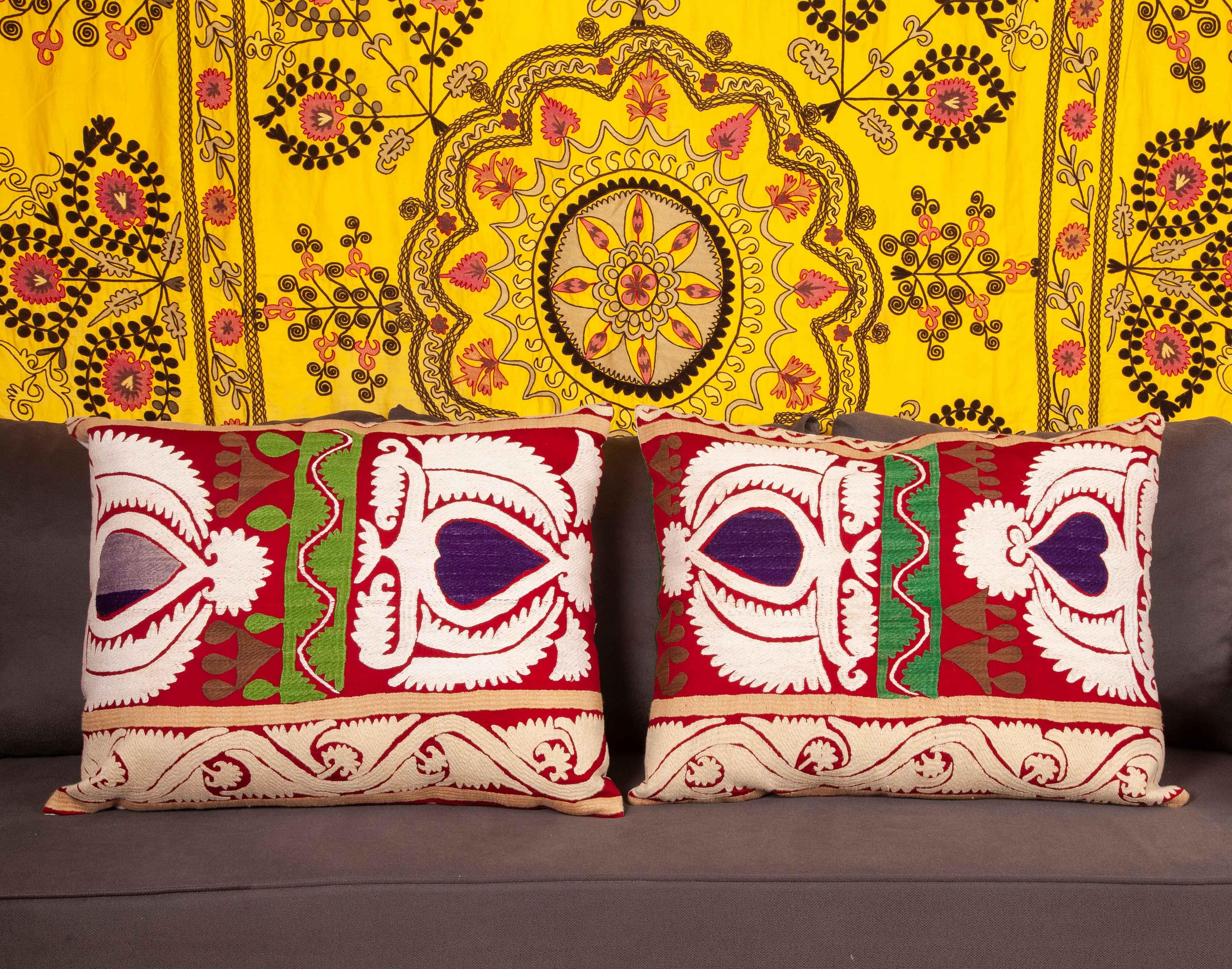 Cotton Vintage Suzani Pillow Cases, Cushion Covers, Mid-20th Century For Sale