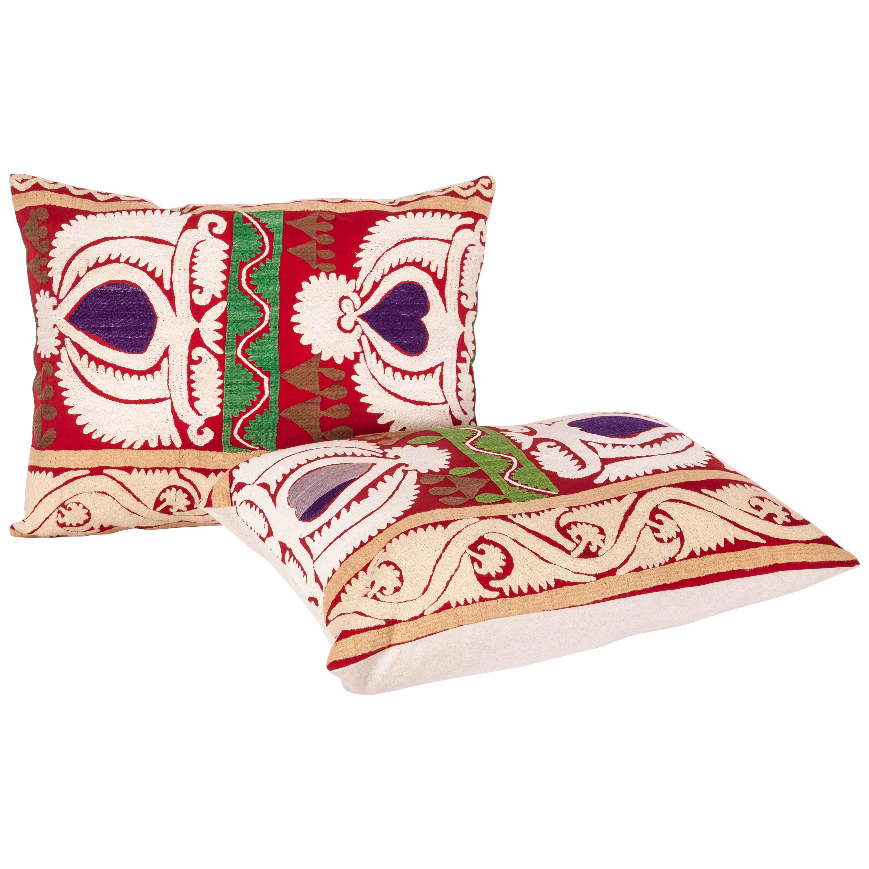 Vintage Suzani Pillow Cases, Cushion Covers, Mid-20th Century For Sale