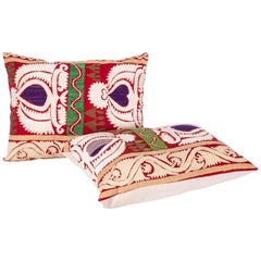 Vintage Suzani Pillow Cases, Cushion Covers, Mid-20th Century