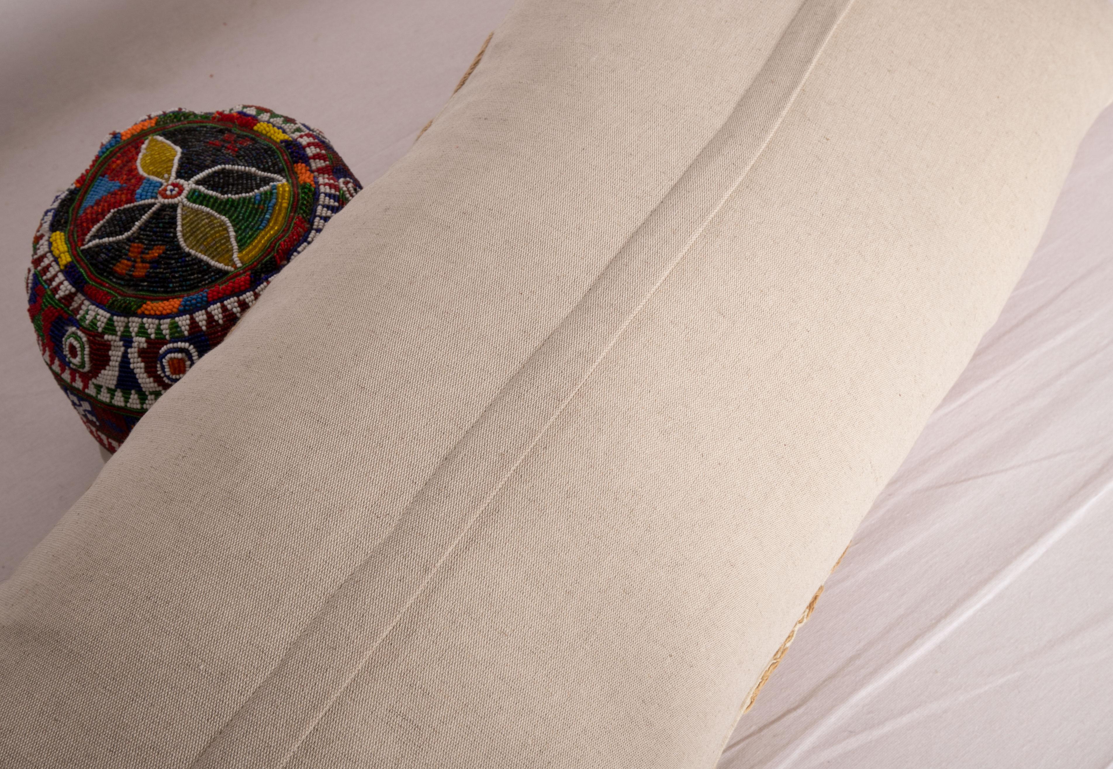 Cotton Vintage Suzani Pillow Fashioned from a Mid-20th Century Samarkand Suzani