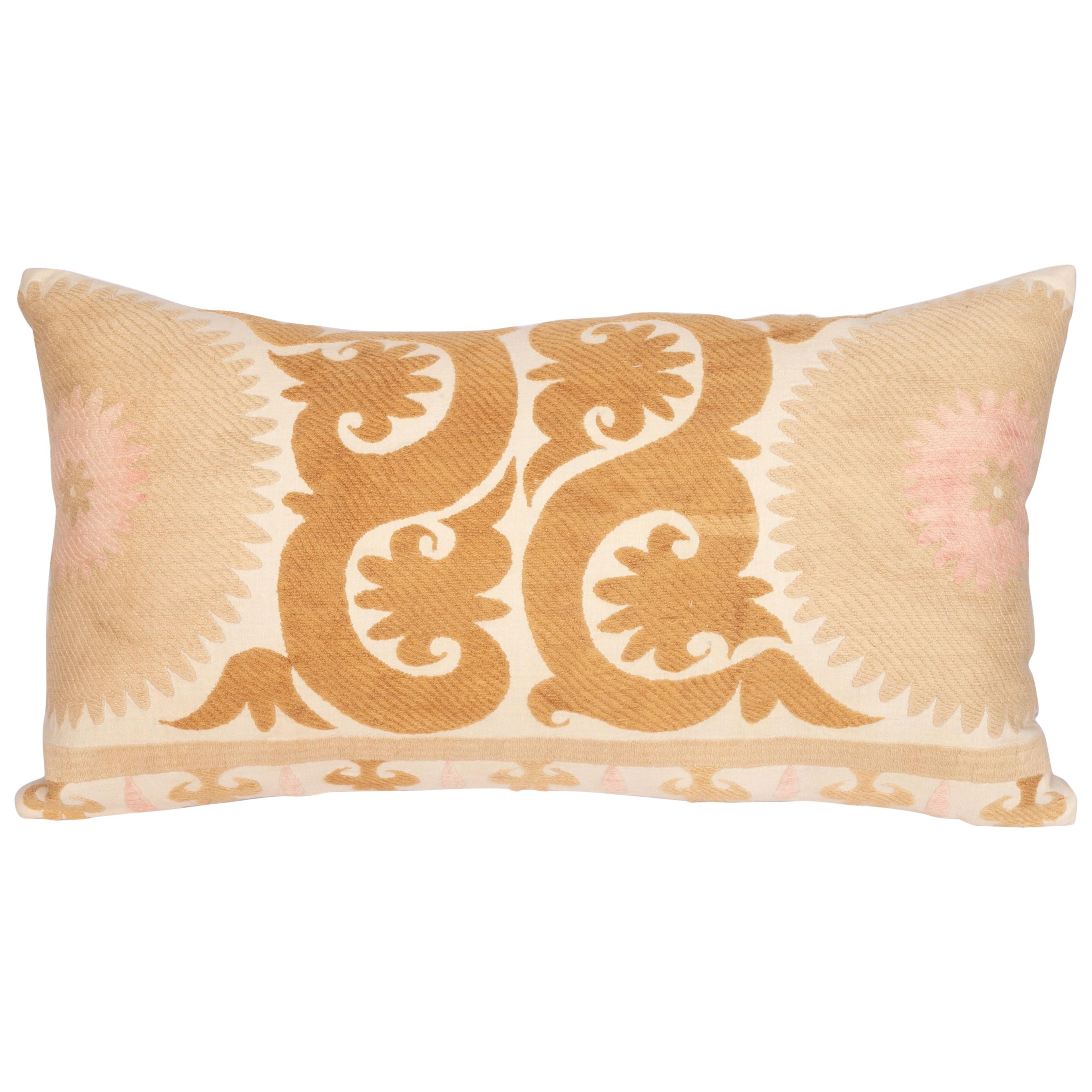 Vintage Suzani Pillow Fashioned from a Mid-20th Century Samarkand Suzani