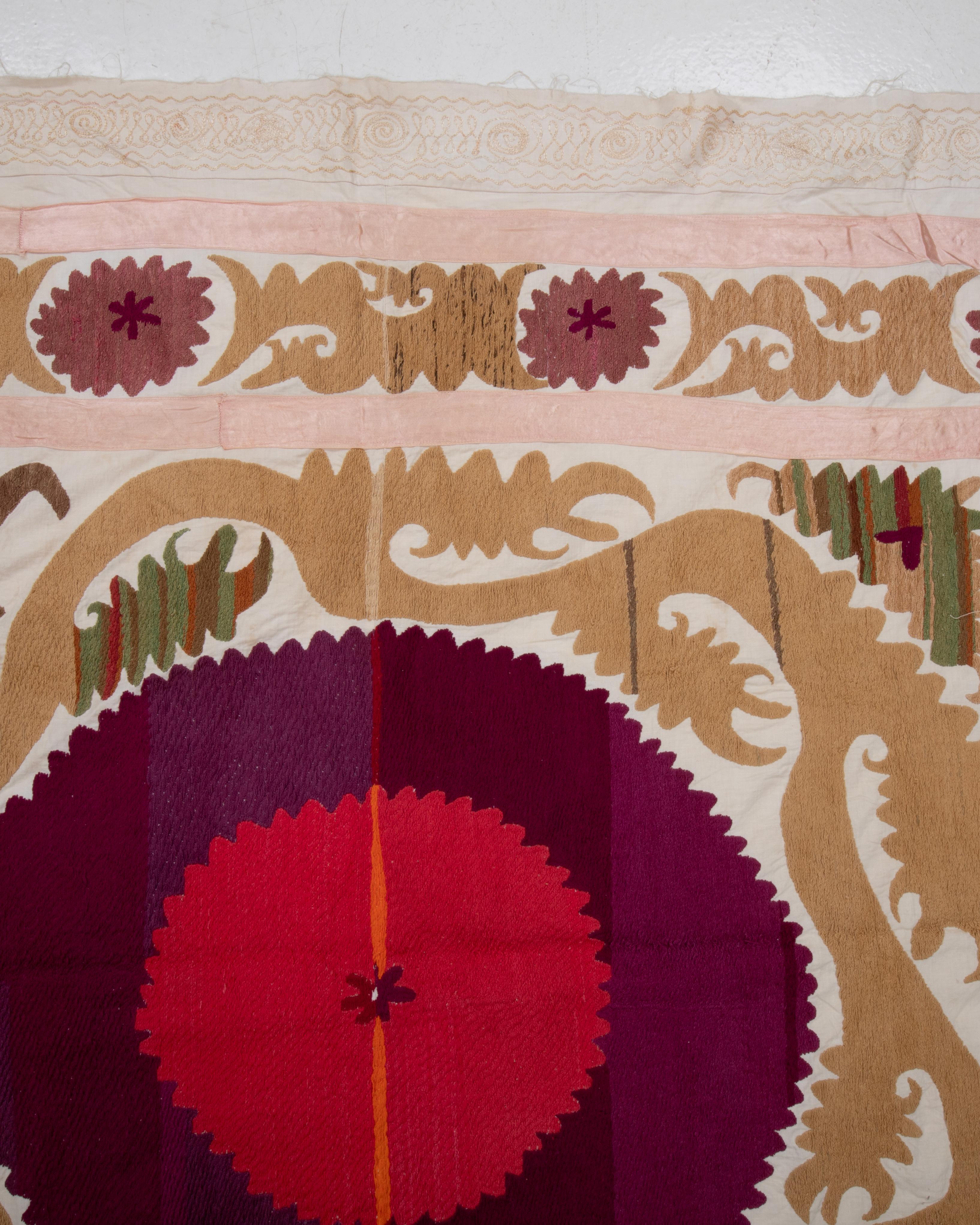 Cotton Vintage Suzani, Samarkand, Uzbekistan For Sale