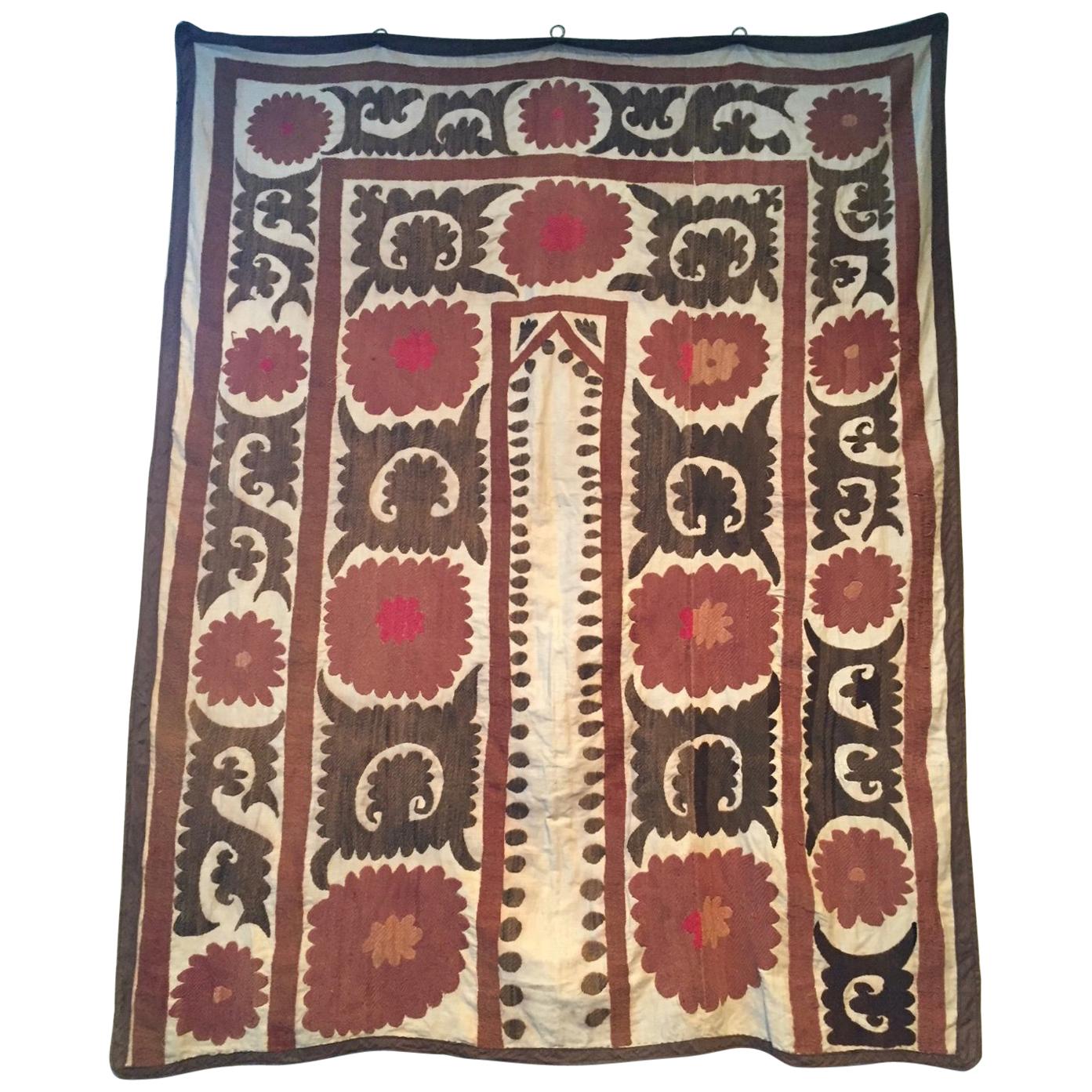 Vintage Suzani Uzbek Textile Wall Hanging