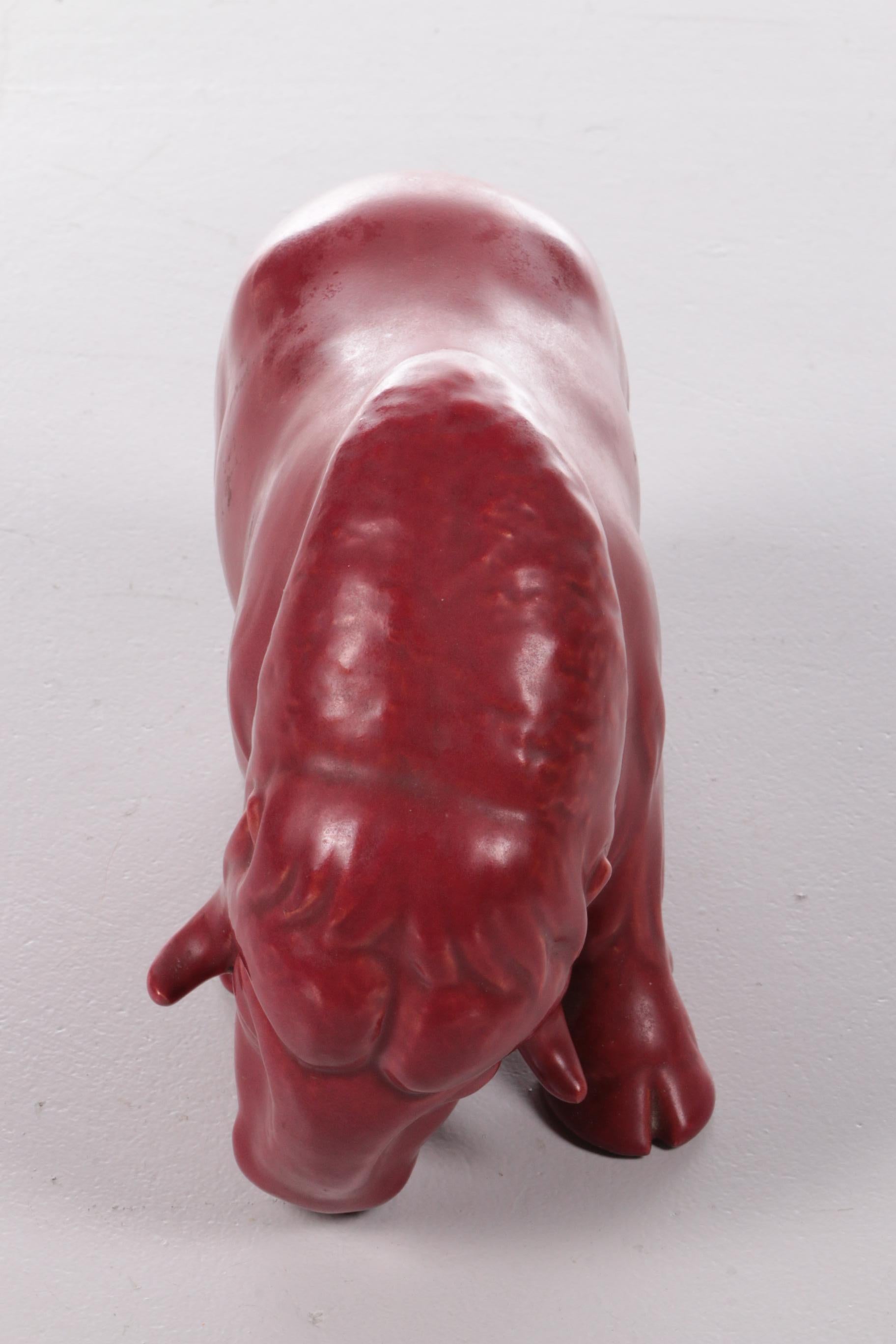 Vintage S.V. Lindhart Ceramic Bull Made Denmark 3