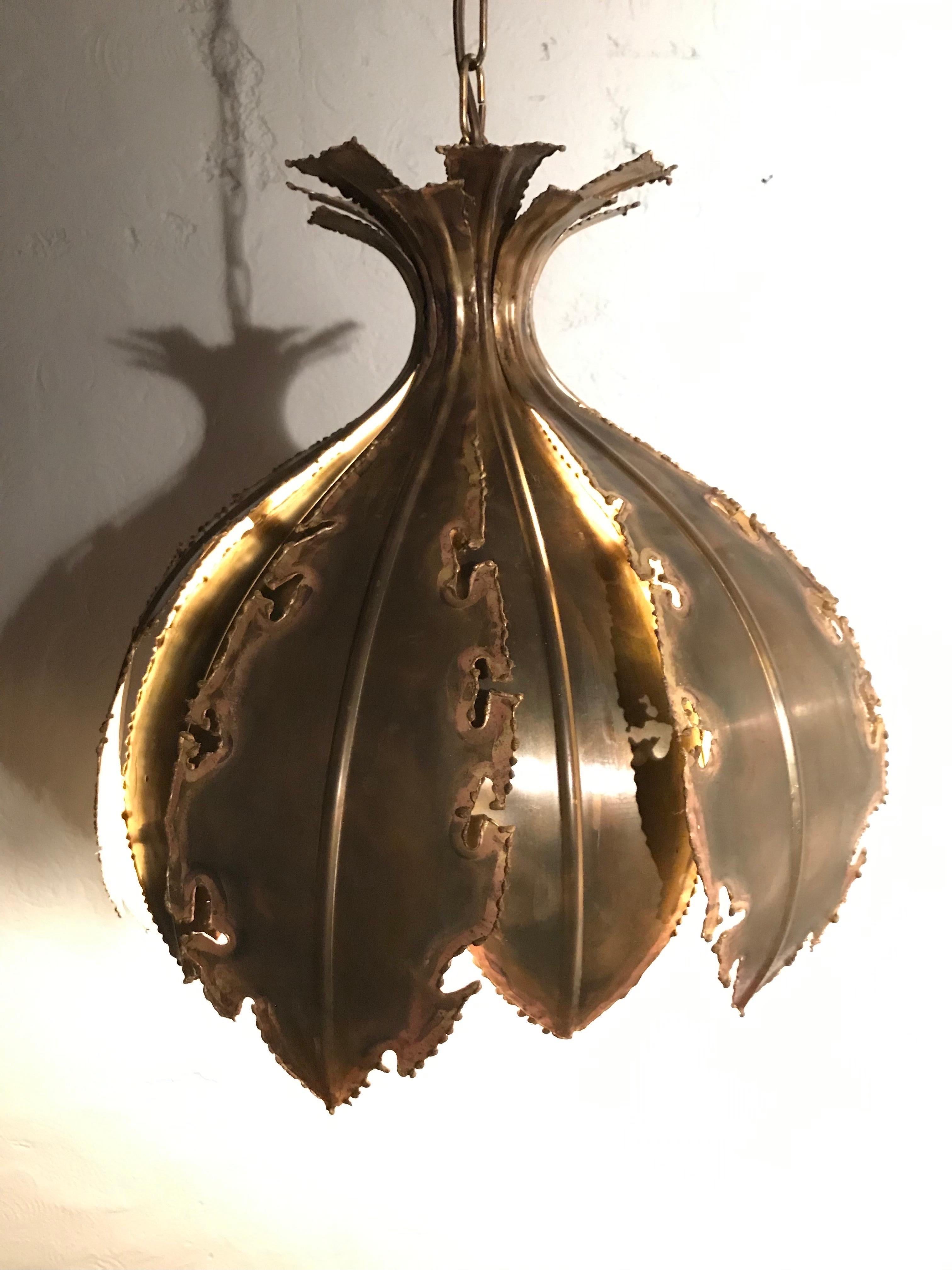 Brass Vintage Svend Aage Holm Sørensen Chandelier Pendant Lamp For Sale