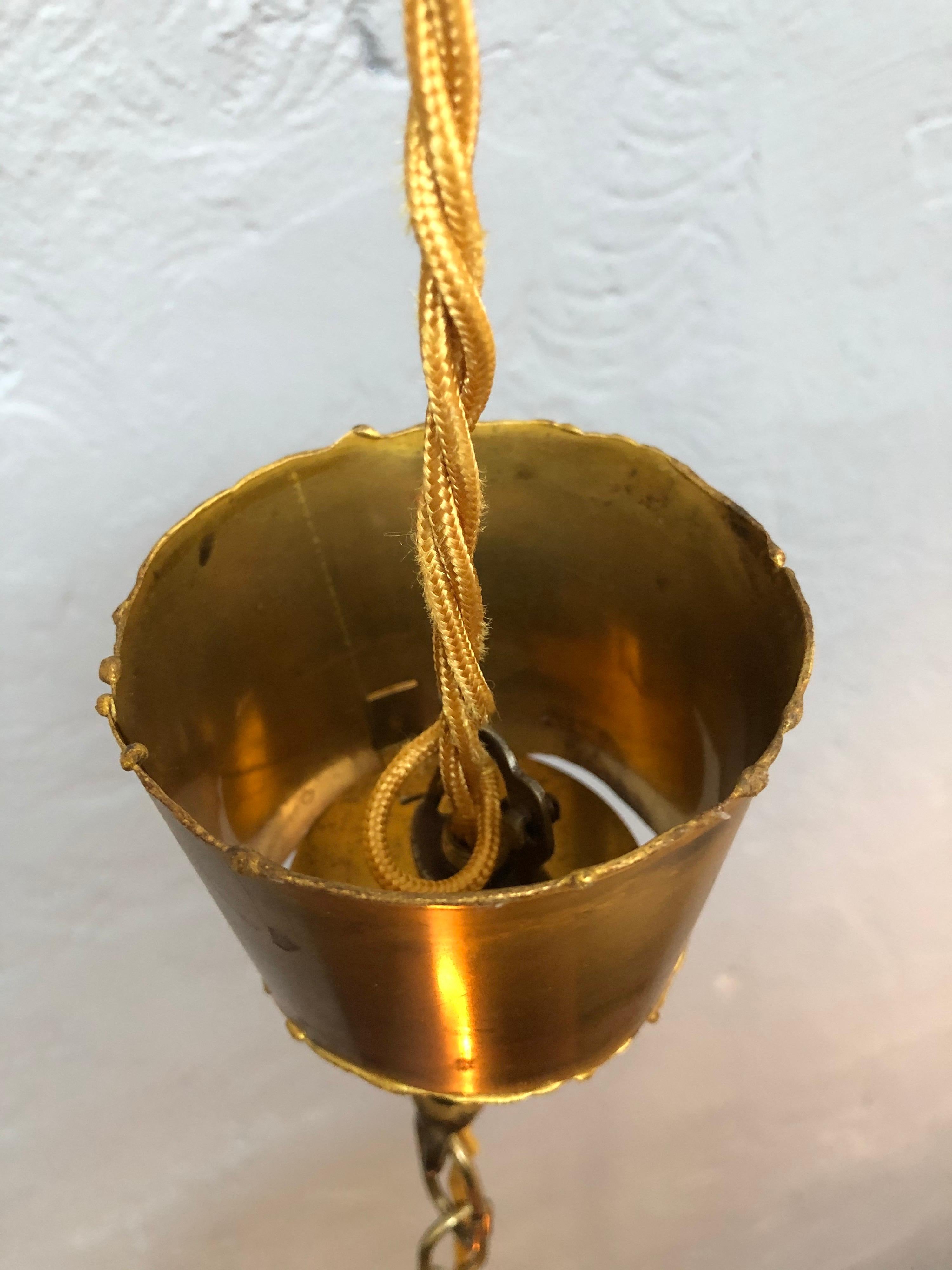 Brass Vintage Svend Aage Holm Sørensen Chandelier Pendant Lamp