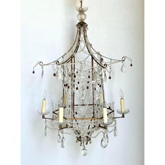 Vintage Swag Crystals Pagoda Chandelier