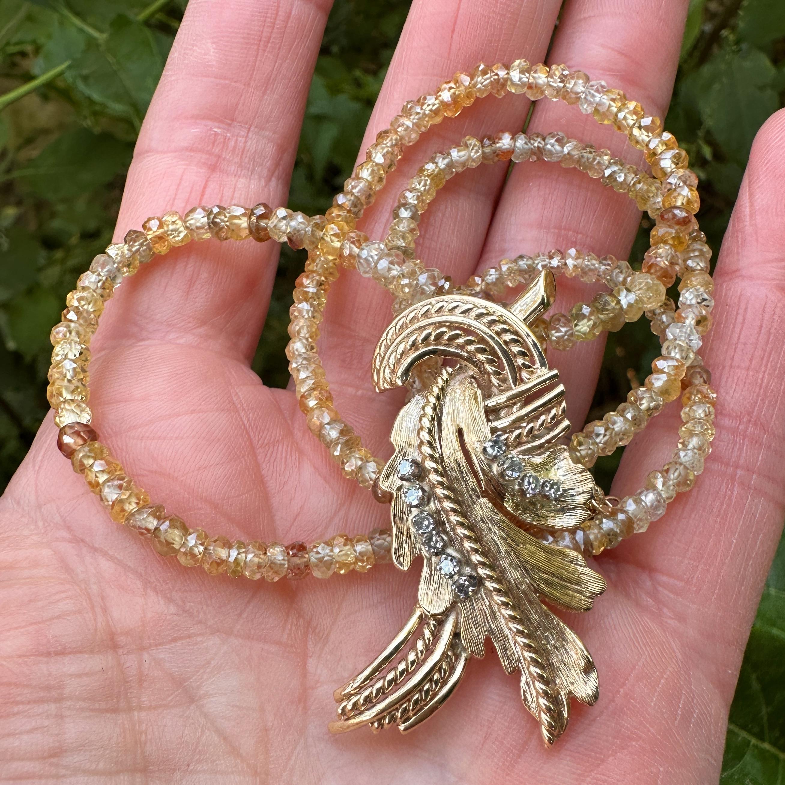 Vintage Swag Pendant in Yellow Gold & Diamonds with 18