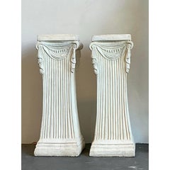 Vintage Swag Plaster Pedestals - A Pair