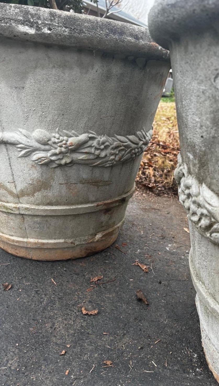 20th Century Vintage Swag Renaissance Motif with Grape Vine - Stone Planter For Sale