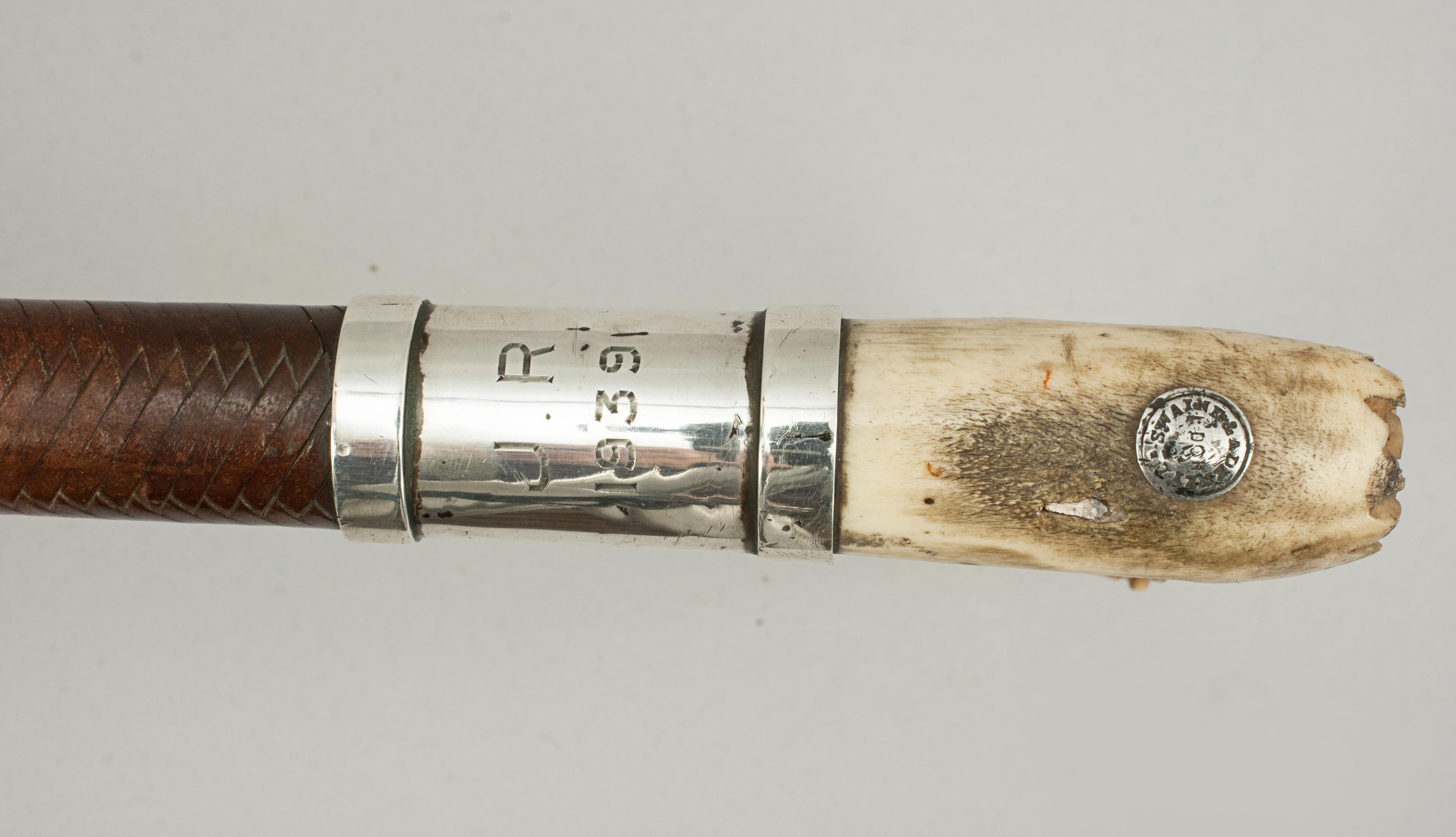 Anglais Vieille fouet de chasse Swaine & Adeney, fouet de chasse