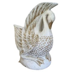 Vintage Swan Armchair Hand Carved Solid Wood