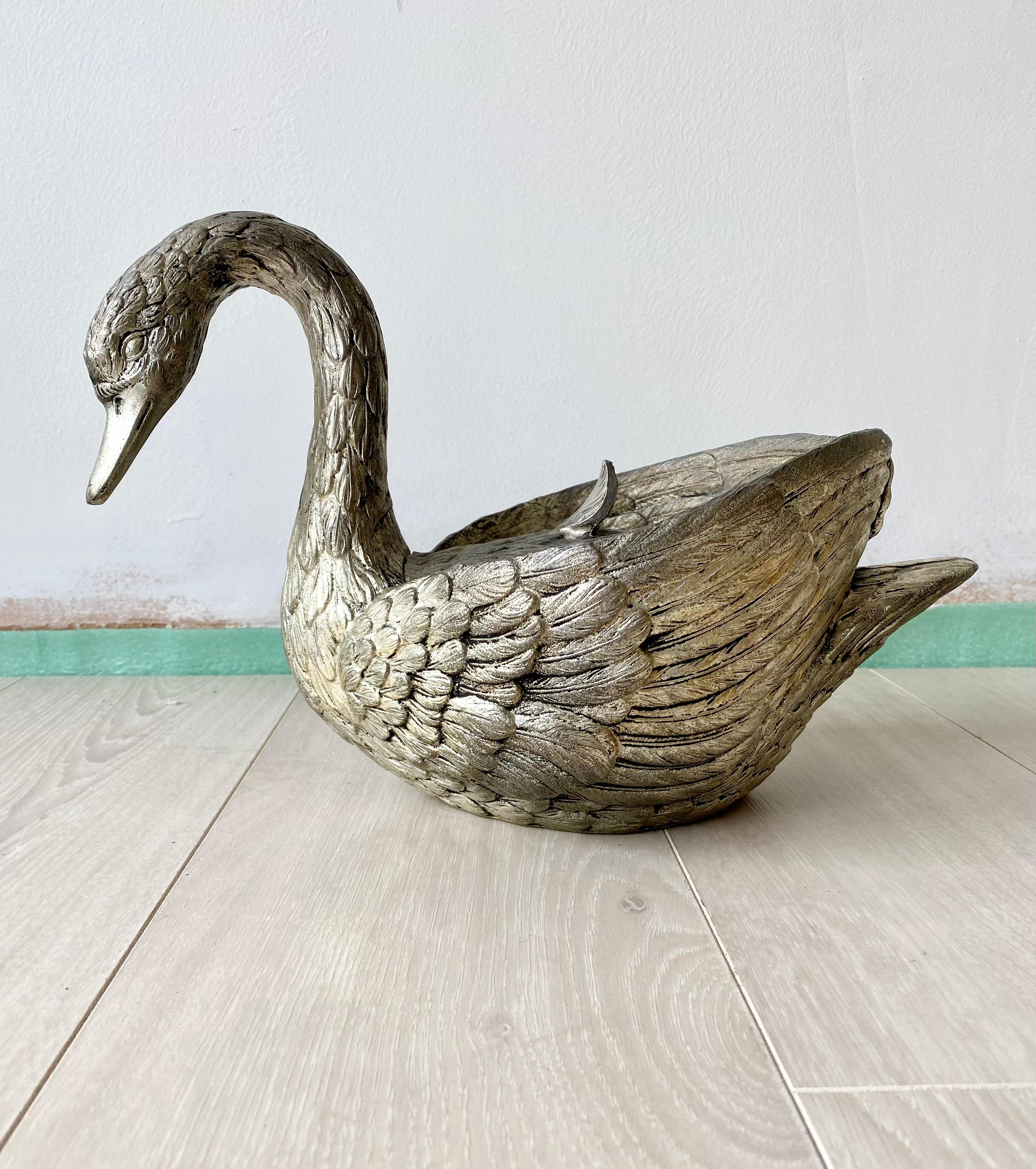 20th Century Vintage Swan Ice Bucket by Mauro Manetti For Sale