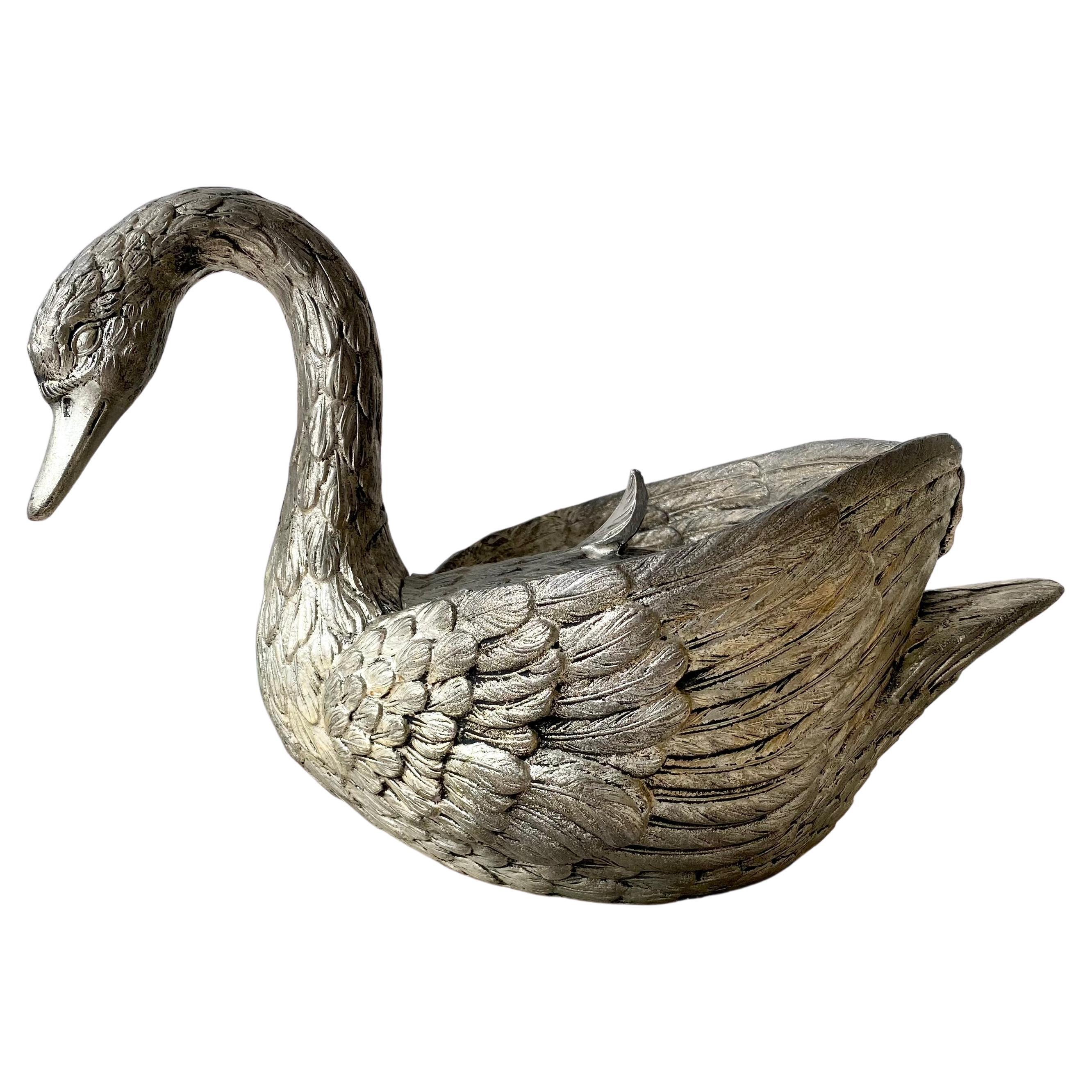 Vintage Swan Ice Bucket by Mauro Manetti For Sale