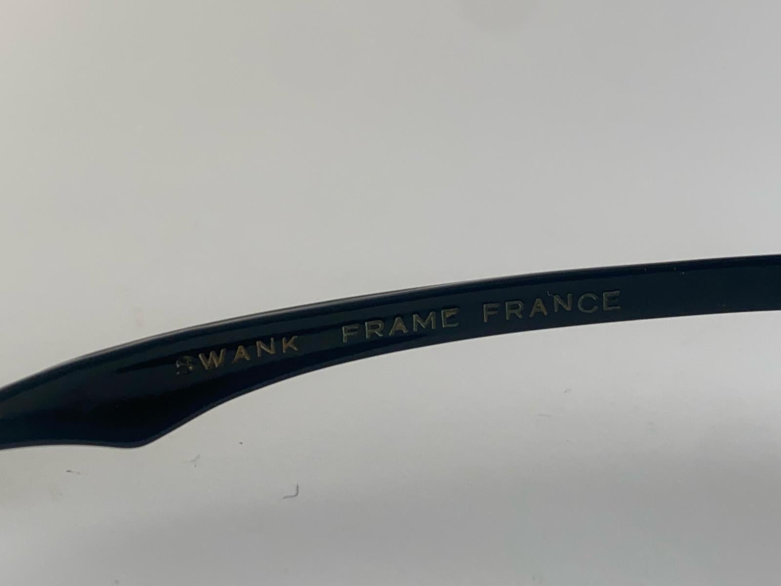 Lunettes de soleil vintage Swank 1960's Cat Eye Black Made In France en vente 3
