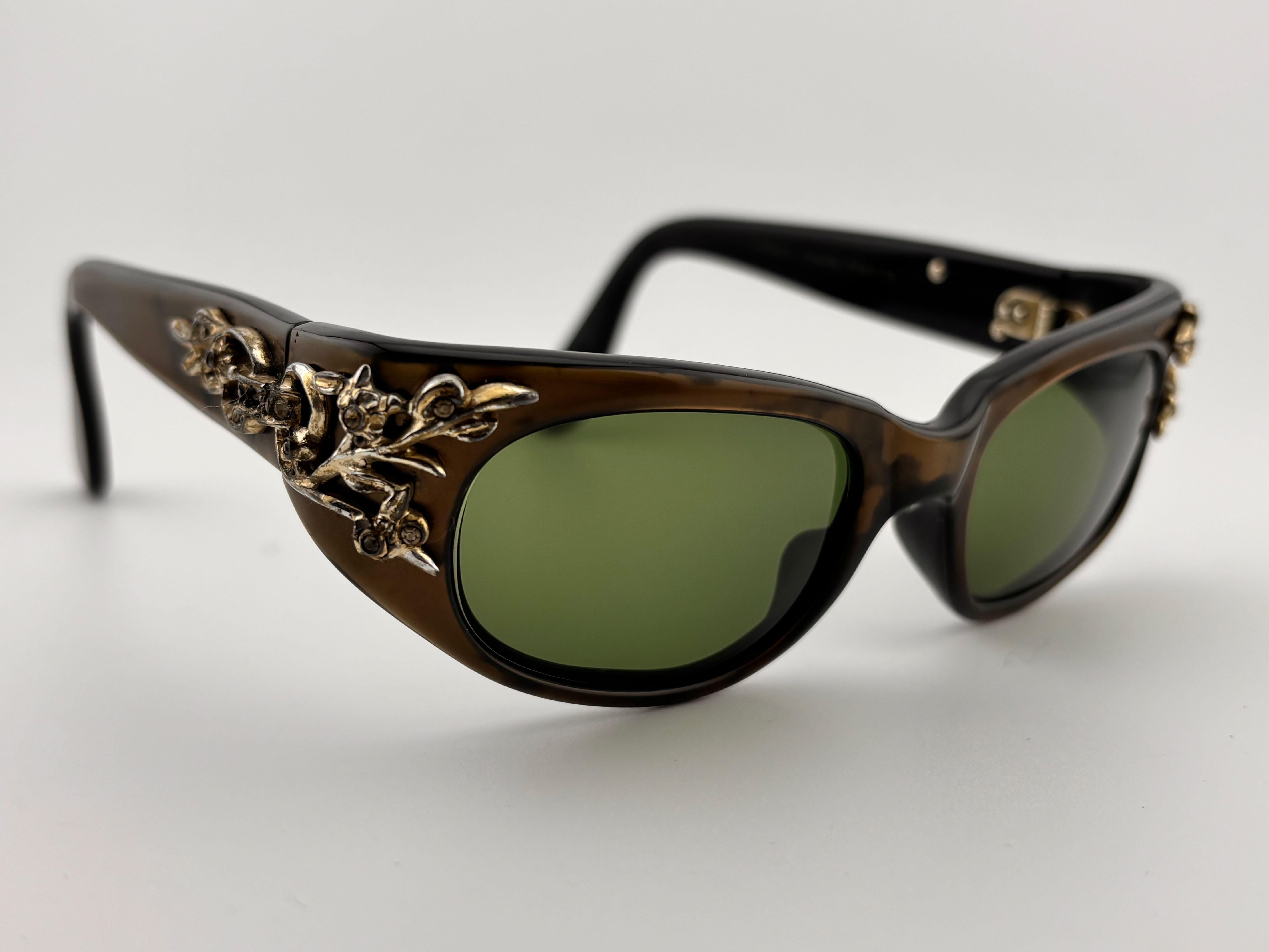 Lunettes de soleil vintage Swank Cat Eye 3820 Midcentury 1960's Made in France en vente 3