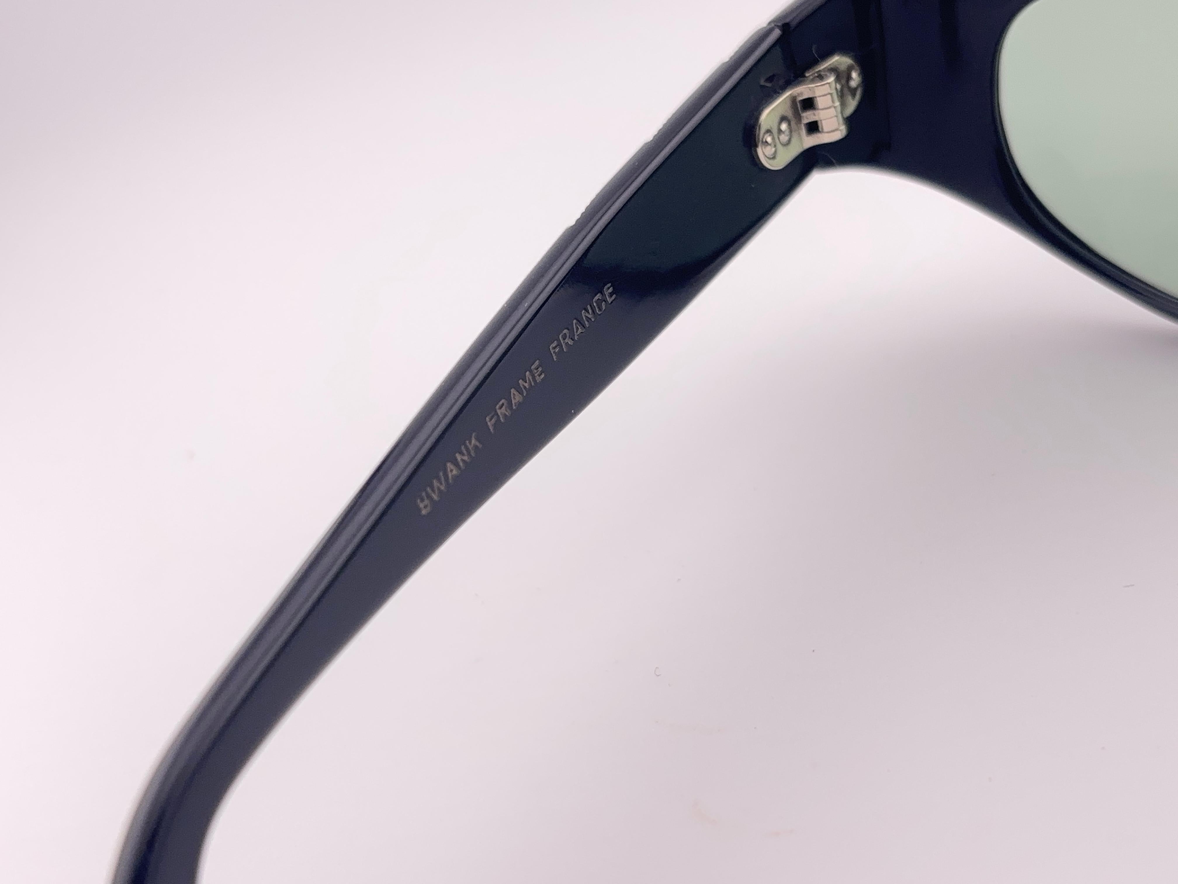 Vintage Swank Cat Eye Frame Midcentury Sonnenbrille 1960er Jahre Made in France (Schwarz) im Angebot