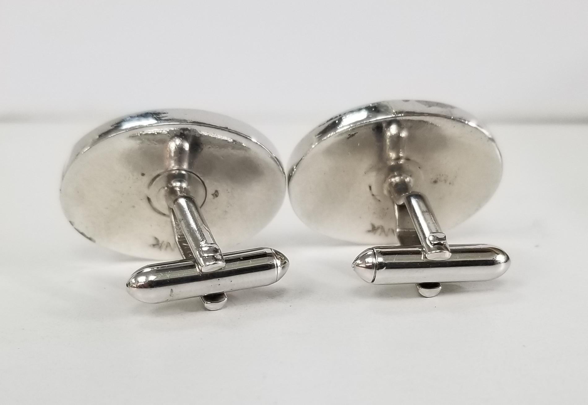 swank cufflinks silver