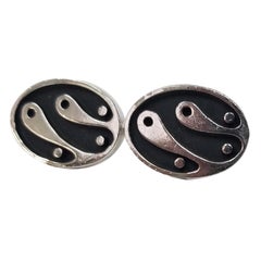 Vintage Swank Cuff Links Ying and Yang