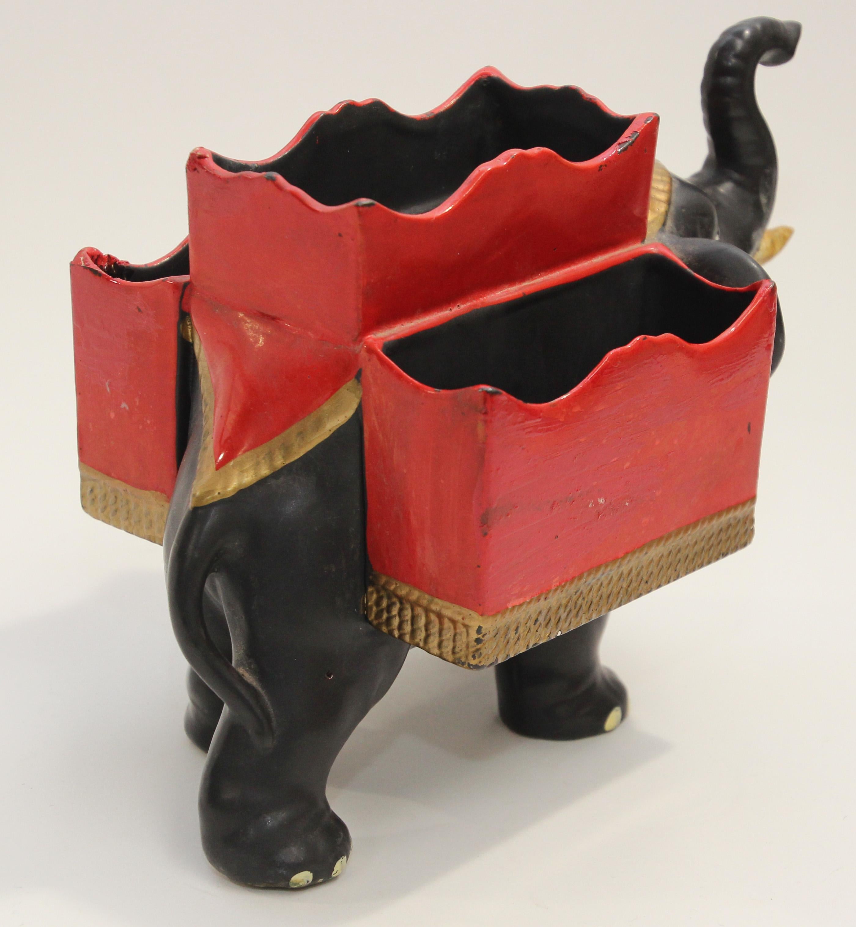 Composition Vintage Swank Japan Desk Caddy Dresser Valet Elephant