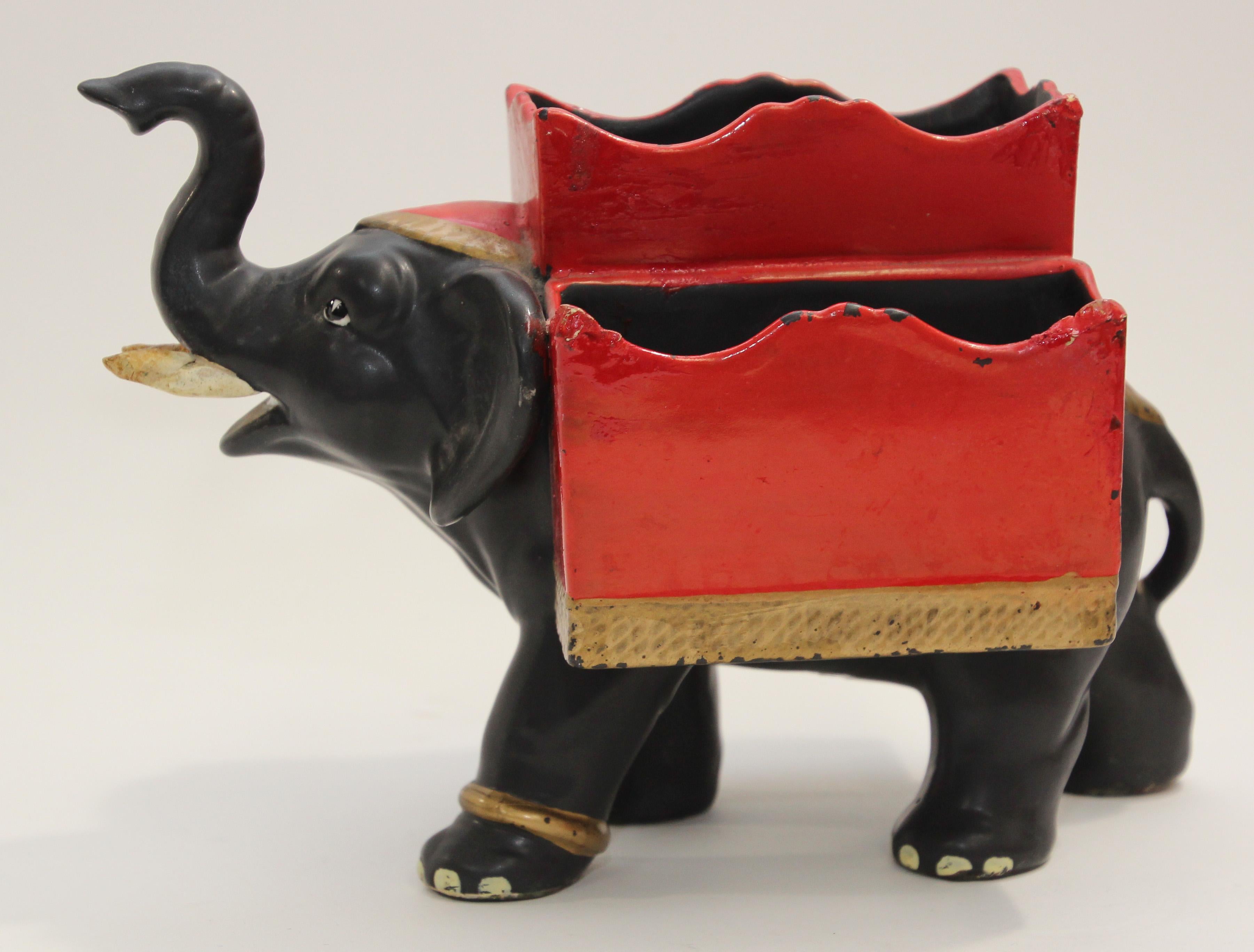 Hand-Crafted Vintage Swank Japan Desk Caddy Dresser Valet Elephant