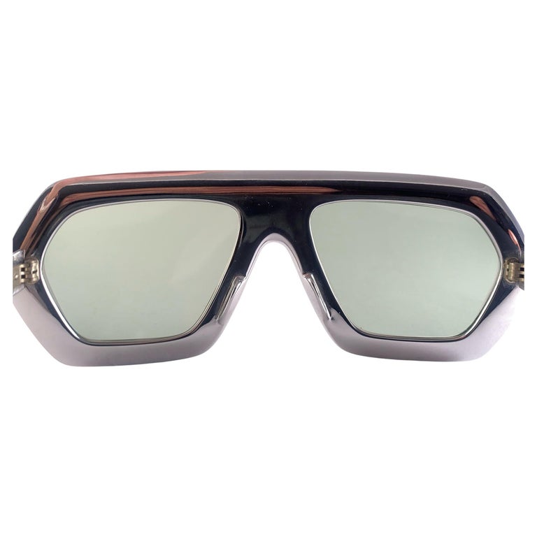Vintage Swank Silver Light Green Lenses 1970 display picture 1