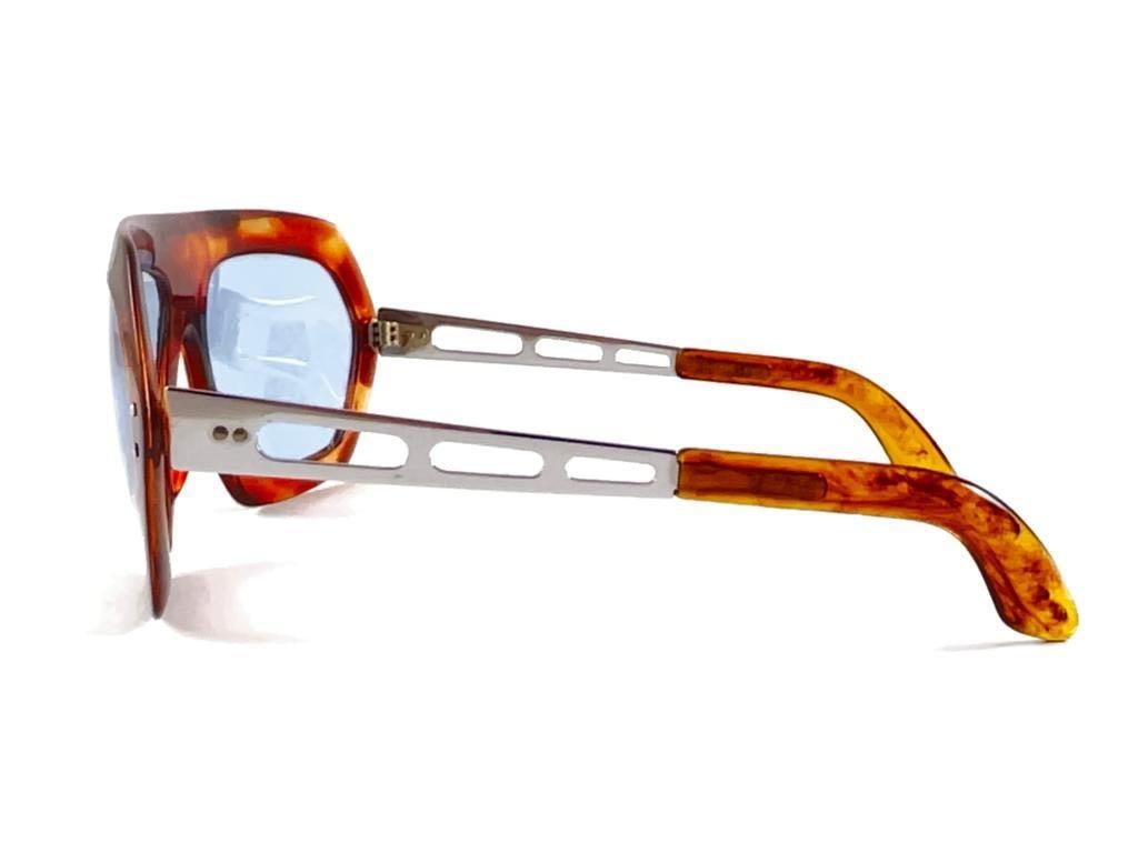 Vintage Swank Tortoise Medium Grey Lenses 1970's Sunglasses Made In France 5