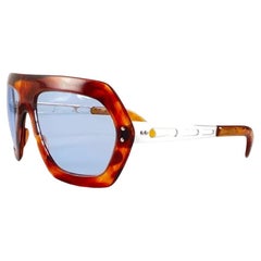 Lunettes de soleil Vintage Swank Tortoise Medium Grey Lenses 1970's Made In France