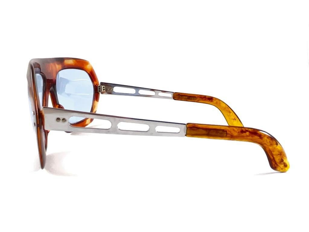 Vintage Swank Tortoise Medium Grey Lenses 1970's Sunglasses Made In France 1