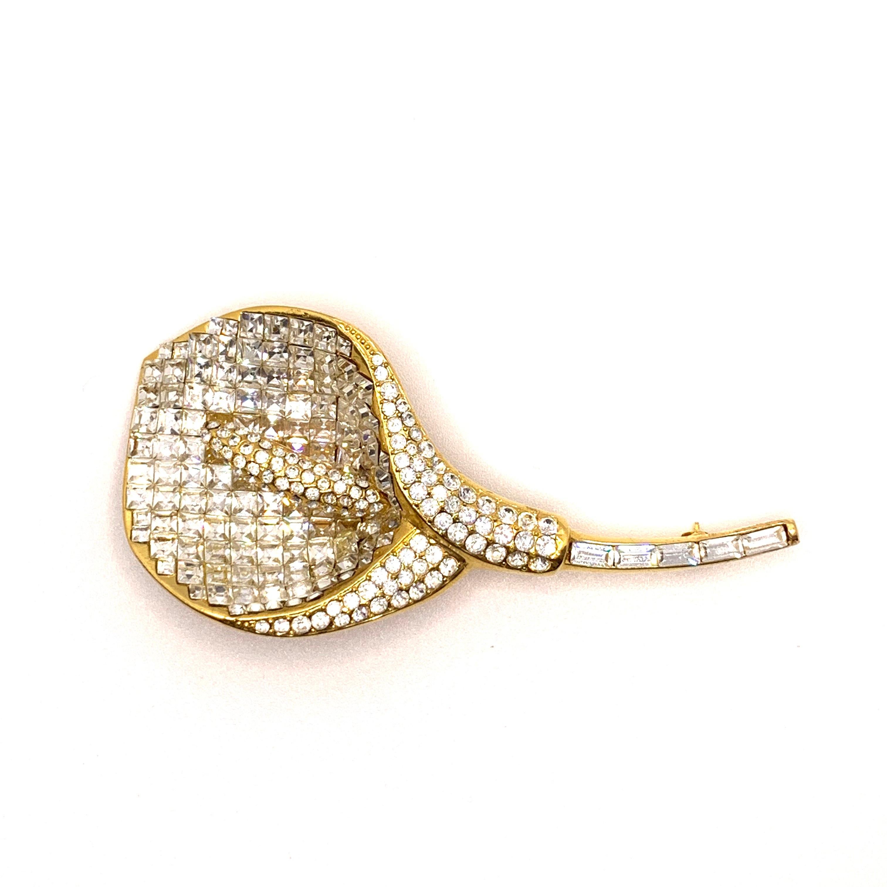 Taille mixte Broche calla Lily vintage en cristal Swarovski en vente