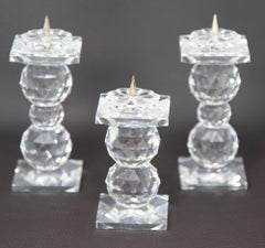Bougeoirs Vintage en Cristal Swarovski Lot de 3 Circa Vintage 1980