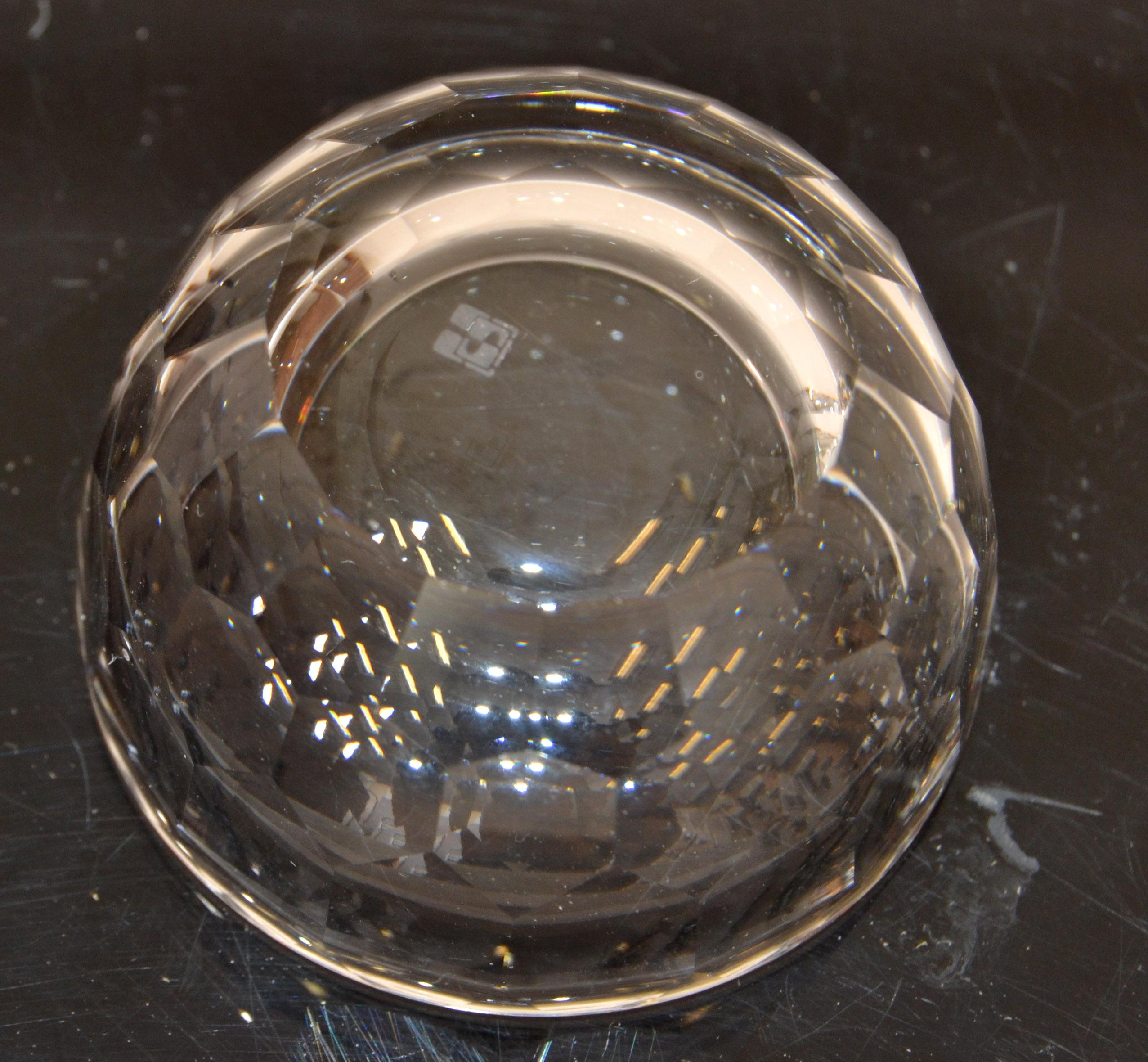 Vintage Swarovski Crystal Faceted Round Lidded Flower Ring Dish Bowl Keepsake 70 For Sale 3