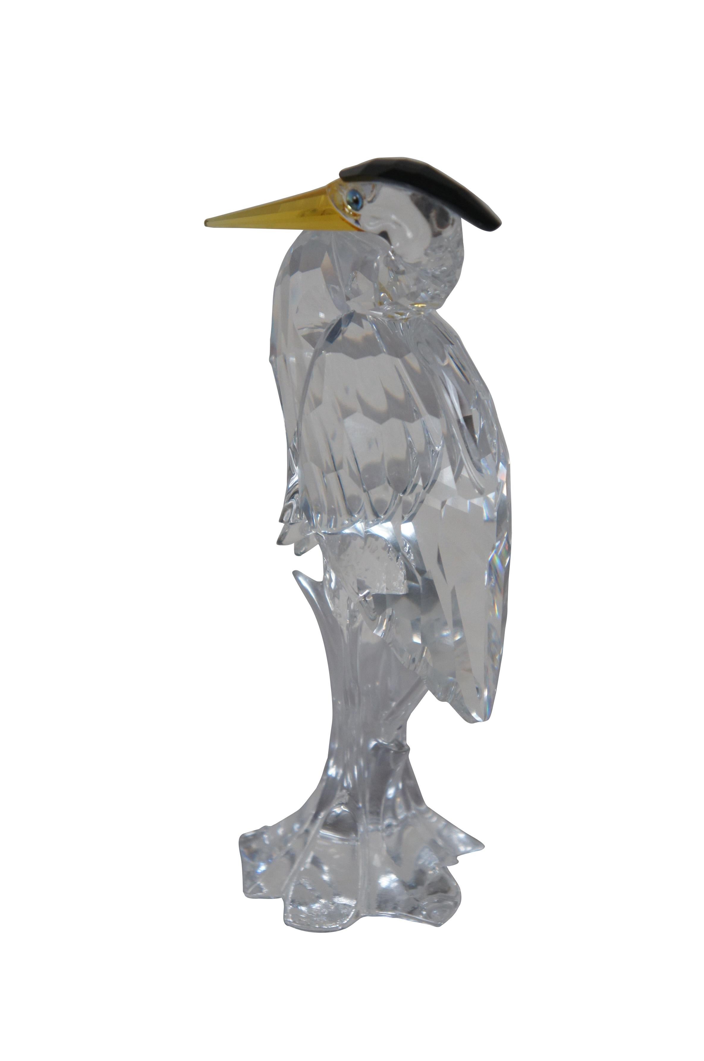 Vintage Swarovski Crystal Silver Heron Crane Bird Figurine Paperweight 6
