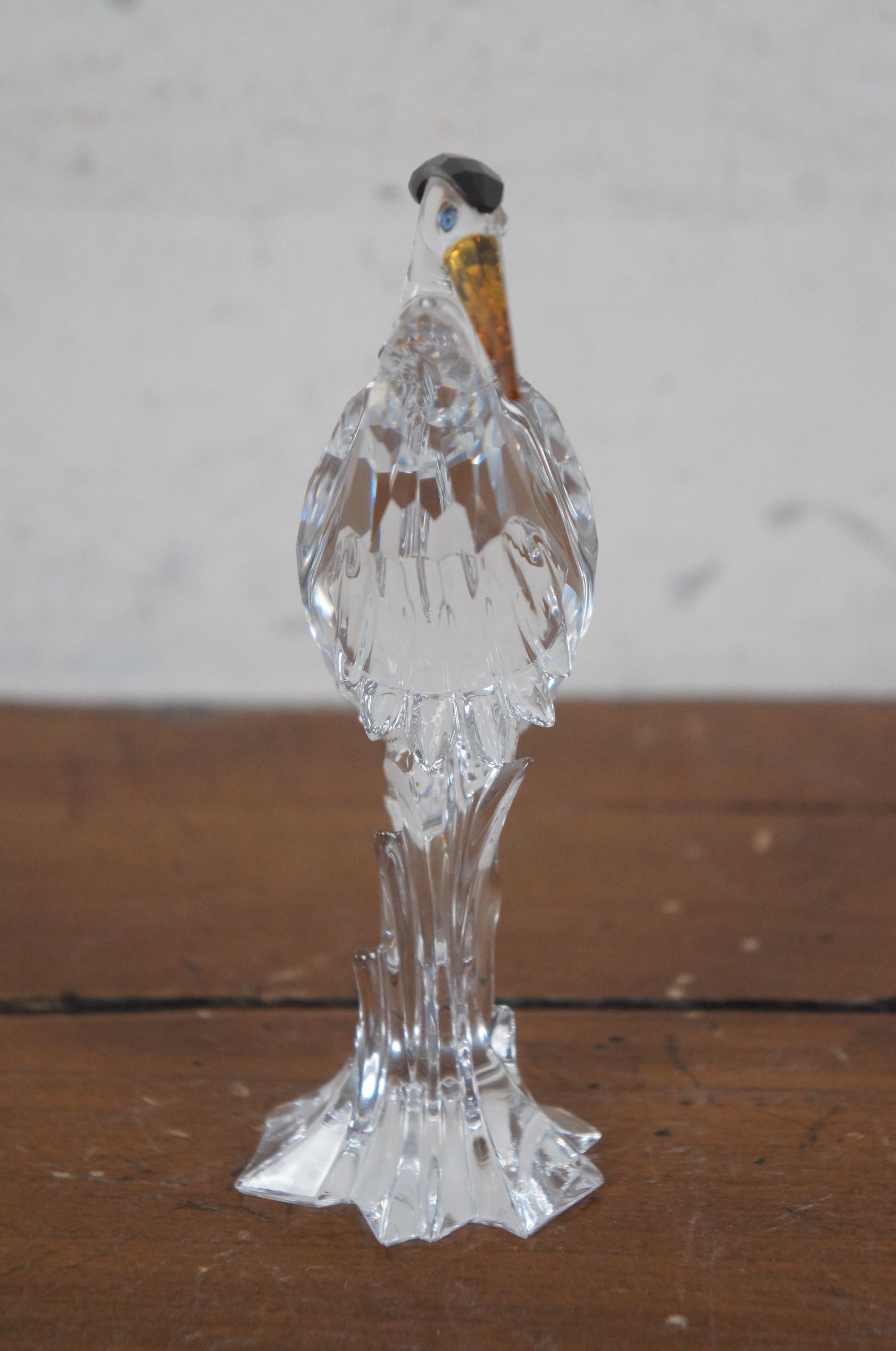 Vintage Swarovski Crystal Silver Heron Crane Bird Figurine Paperweight 6
