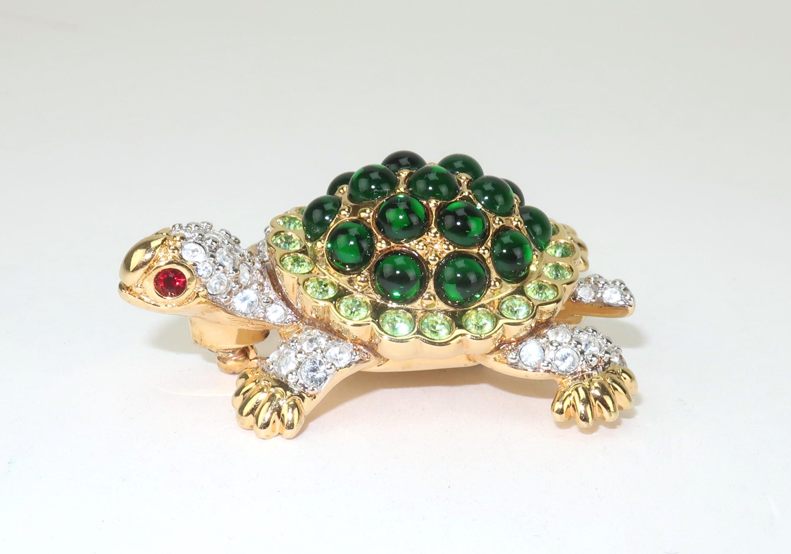 swarovski turtle brooch