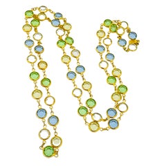 Vintage SWAROVSKI gold crystal designer runway necklace