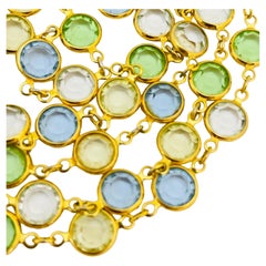 Vintage SWAROVSKI gold crystal designer runway necklace