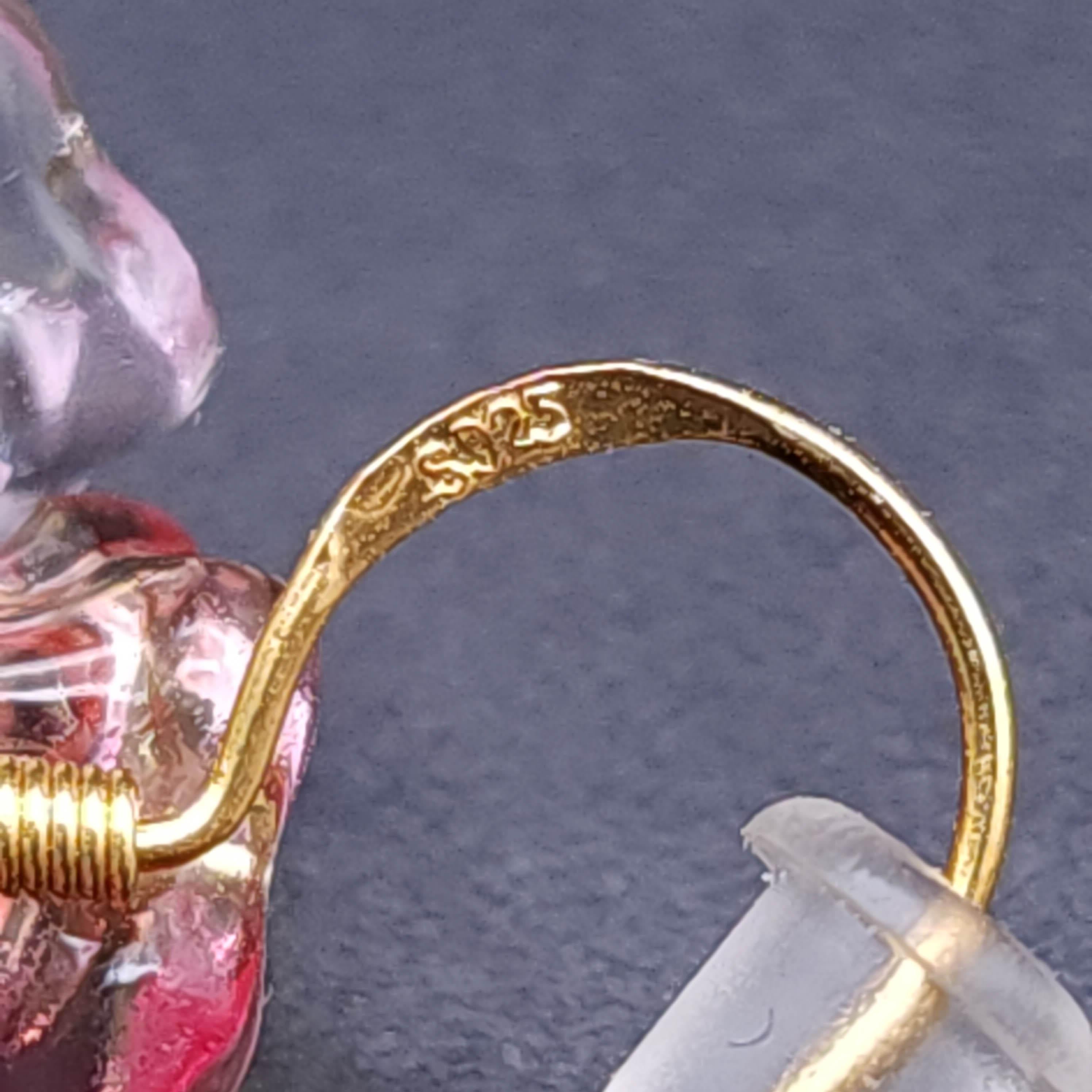 Vintage Swarovski Mehrfarbige Blumen-Cluster-Ohrhänger mit Blumenmuster, Vermeil, Sterling im Zustand „Hervorragend“ im Angebot in Milford, DE
