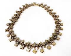 VINTAGE SWAROVSKI RUBY RED/CLEAR CRYSTAL/MIRROR Gold Gilt Choker Necklace