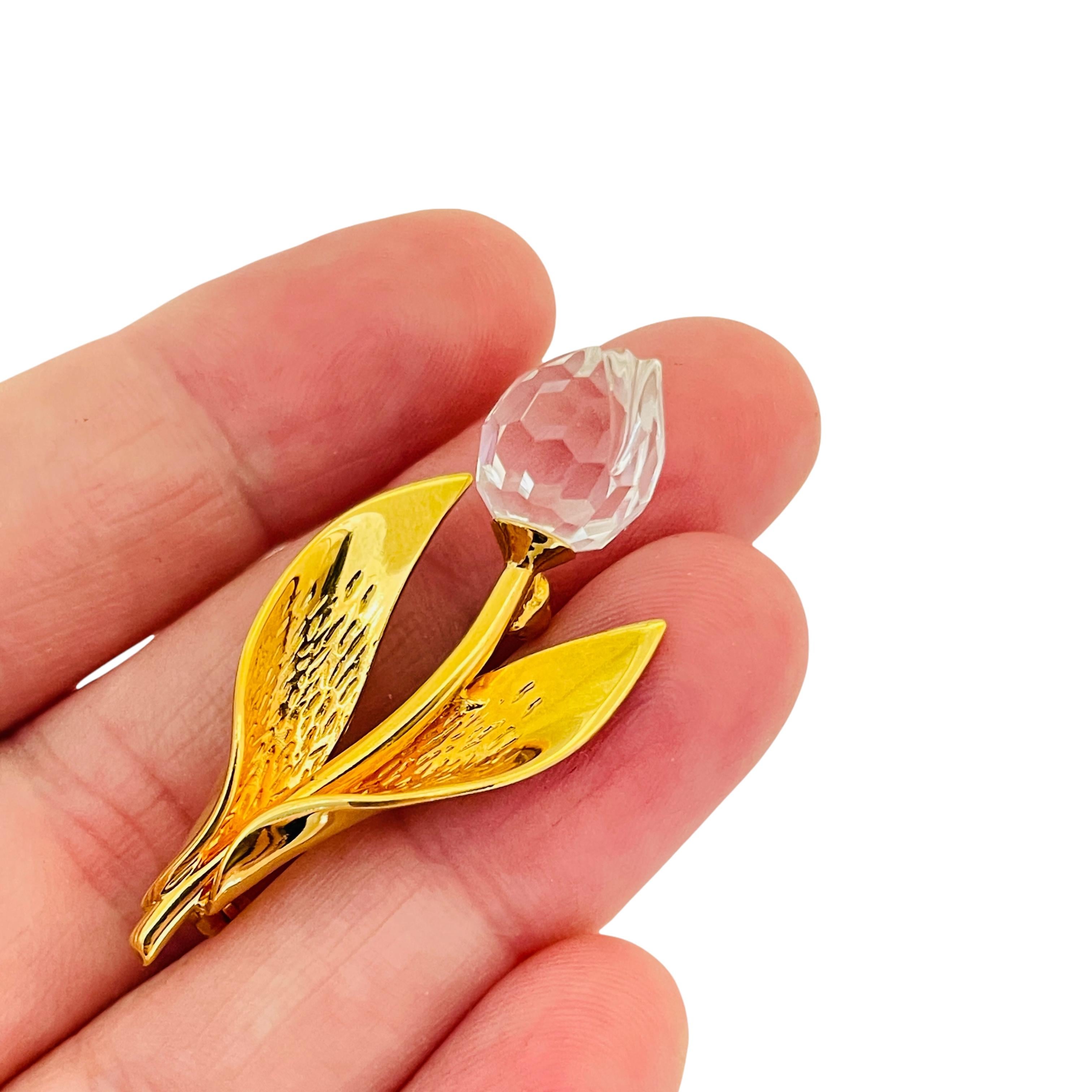 swarovski crystal tulip brooch