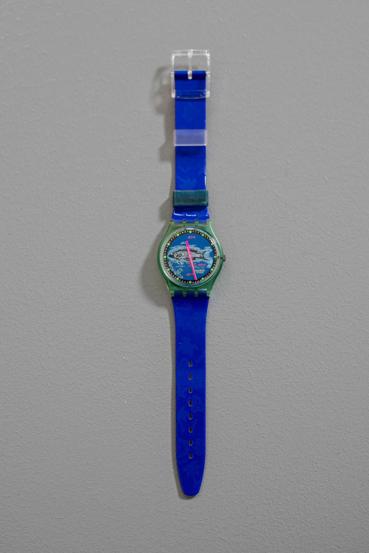 Contemporain Vintage Swatch GG116 Frische Fische Année 1992 Original Box en vente