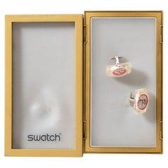 Boutons de manchette de luxe vintage Muuh, collection Swatch Luxury Special 2002