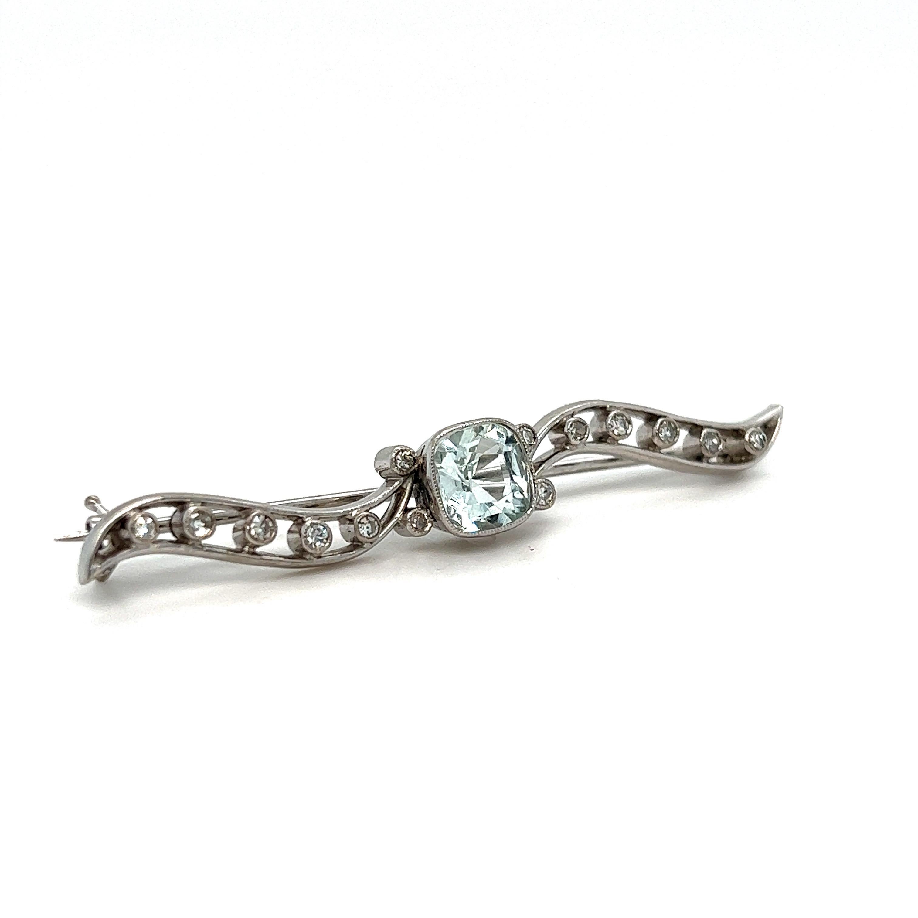 LOVE!  - this Vintage Swedish 18K White Gold Diamond and Aquamarine Wave Pin/ Brooch is definitely a favorite of mine! I was convinced I was going to convert into a necklace, but figured I'd leave it to the buyer, and sell the piece as the pin it