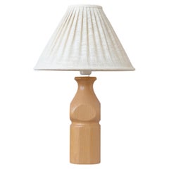Vintage Swedish '70s Oak Wood Table Lamp. Sweden 1970s