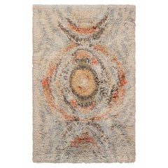 Vintage-Teppich im schwedischen Stil, abstrakt, beige, Rya-Florteppich von Terttu Tomero