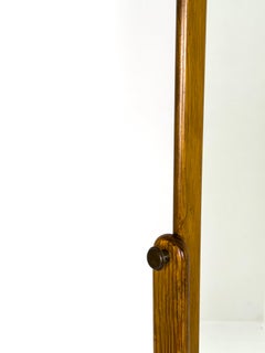 Vintage Swedish Adjustable Cheval Mirror in Solid Pine