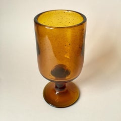 Vintage Swedish Amber Bubble Glass Vase by Erik Höglund for Kosta Boda, 1950s