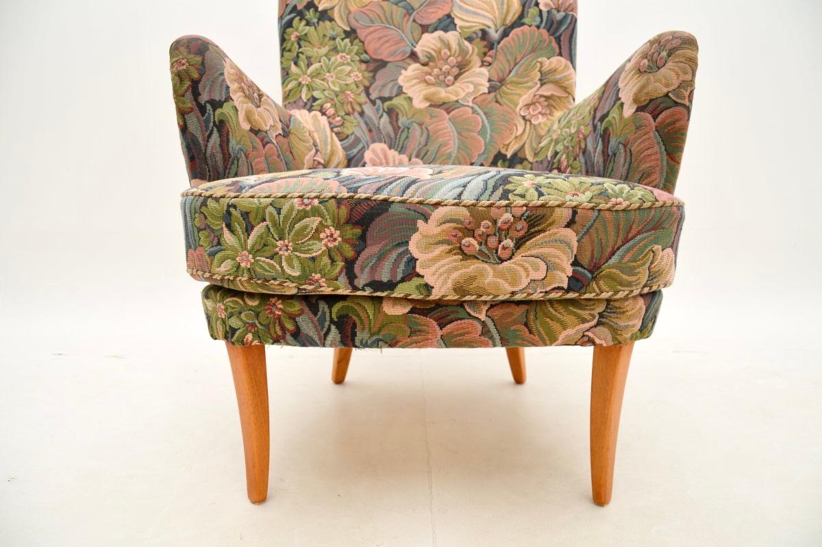 Vintage Swedish Armchair by Carl Malmsten For Sale 4