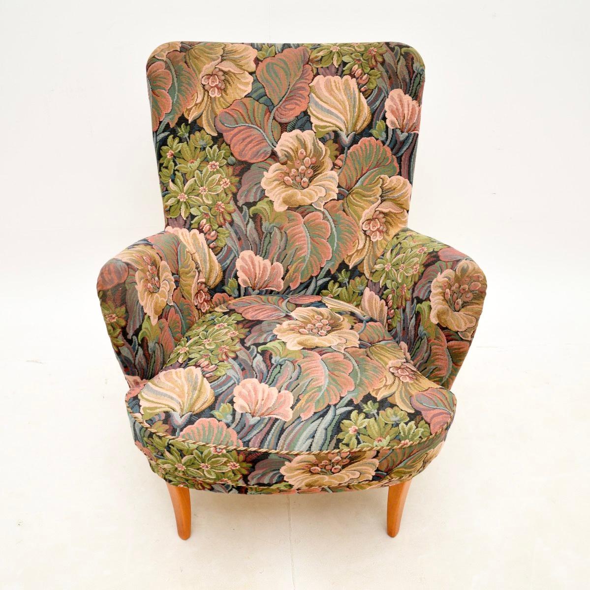 Vintage Swedish Armchair by Carl Malmsten In Good Condition For Sale In London, GB