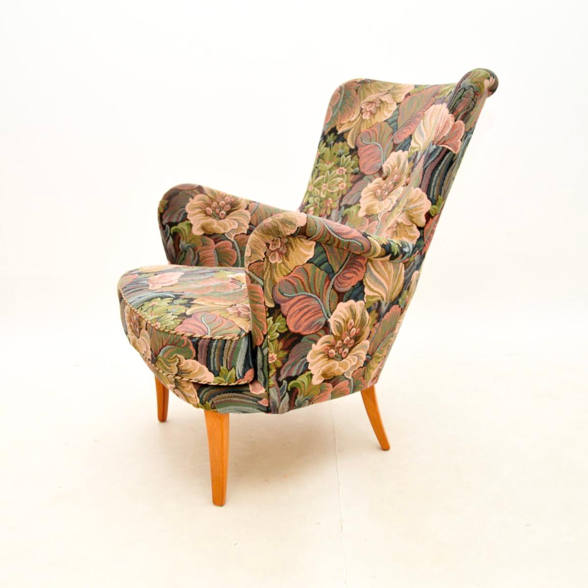 Vintage Swedish Armchair by Carl Malmsten For Sale 1